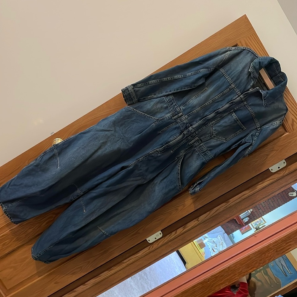 Free People (We the Free) long sleeve, barrel, jean jumpsuit